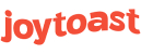 Joytoast in bold, orange lowercase letters on a white background.