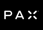 Black background with PAX written in white uppercase letters. The X has a distinct design with four diagonal bars.