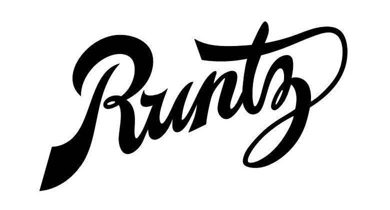 The word Runtz written in bold, black, stylized cursive on a white background.
